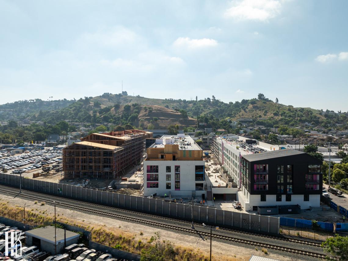 Exterior of mixed-use development starts to take shape at 141 N